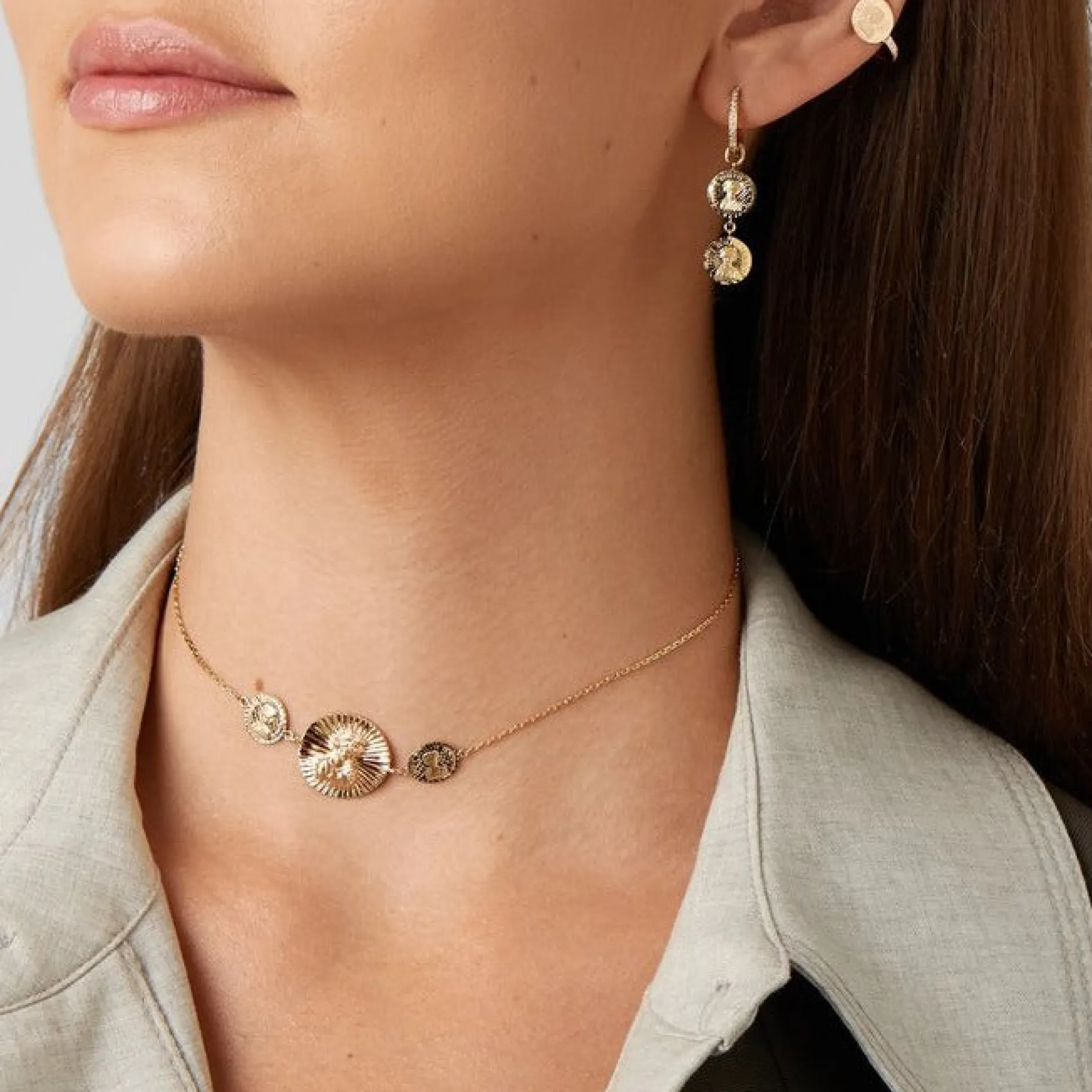 Anissa Kermiche Des Boucles D'Oreilles<Boucle D'Oreille Double Piece Louise D'Or