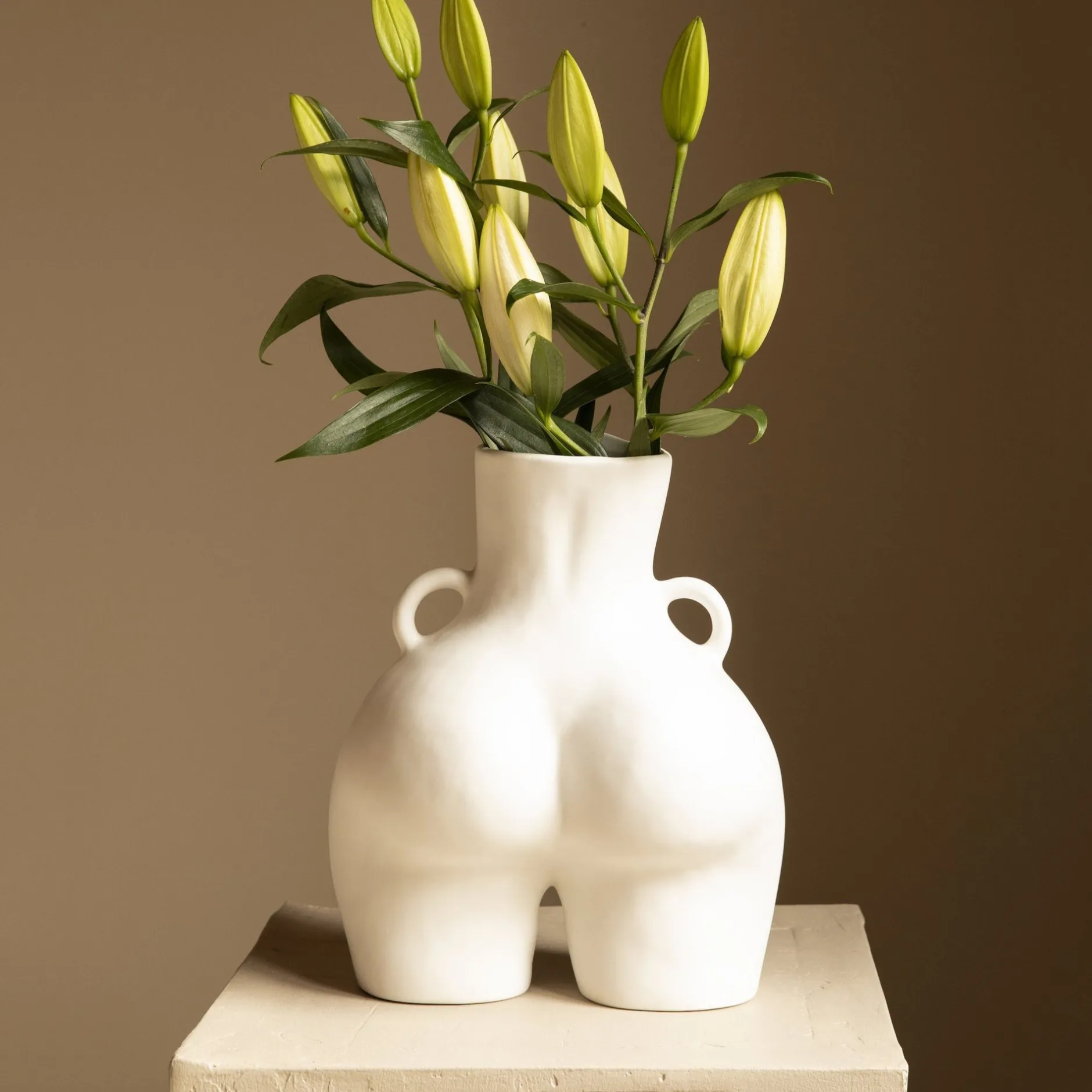 Anissa Kermiche Maison<Vase Avec Poignees D'Amour (Blanc)