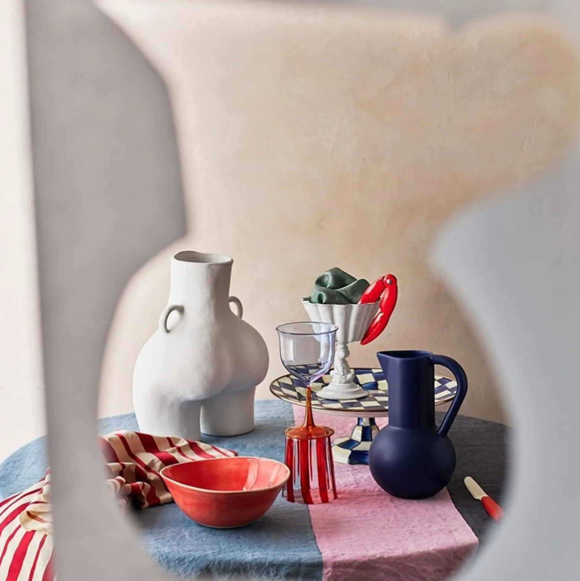 Anissa Kermiche Maison<Vase Avec Poignees D'Amour (Blanc)