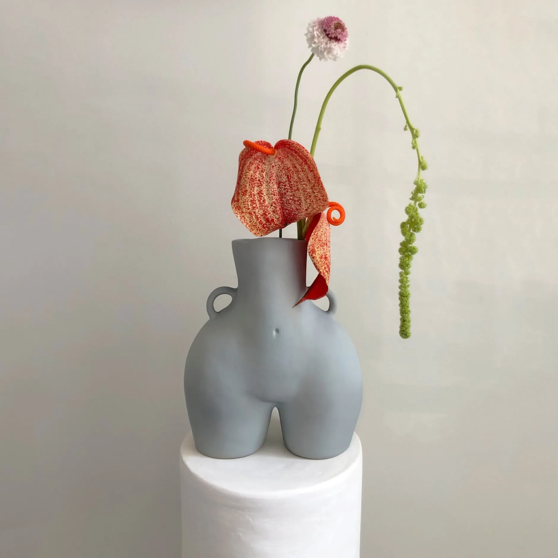 Anissa Kermiche Maison<Vase Avec Poignees D'Amour (Gris Clair)